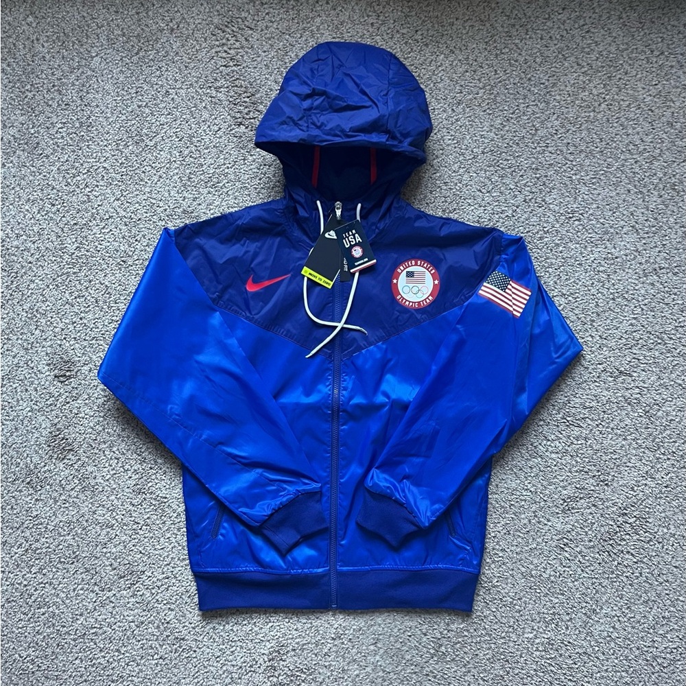 Nike Team USA Olympic Windrunner Hooded Jacket Men’s Small Blue NWT